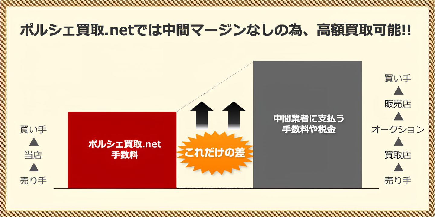 ポルシェ買取.netでは中間マージンなしの為、高額買取可能!!